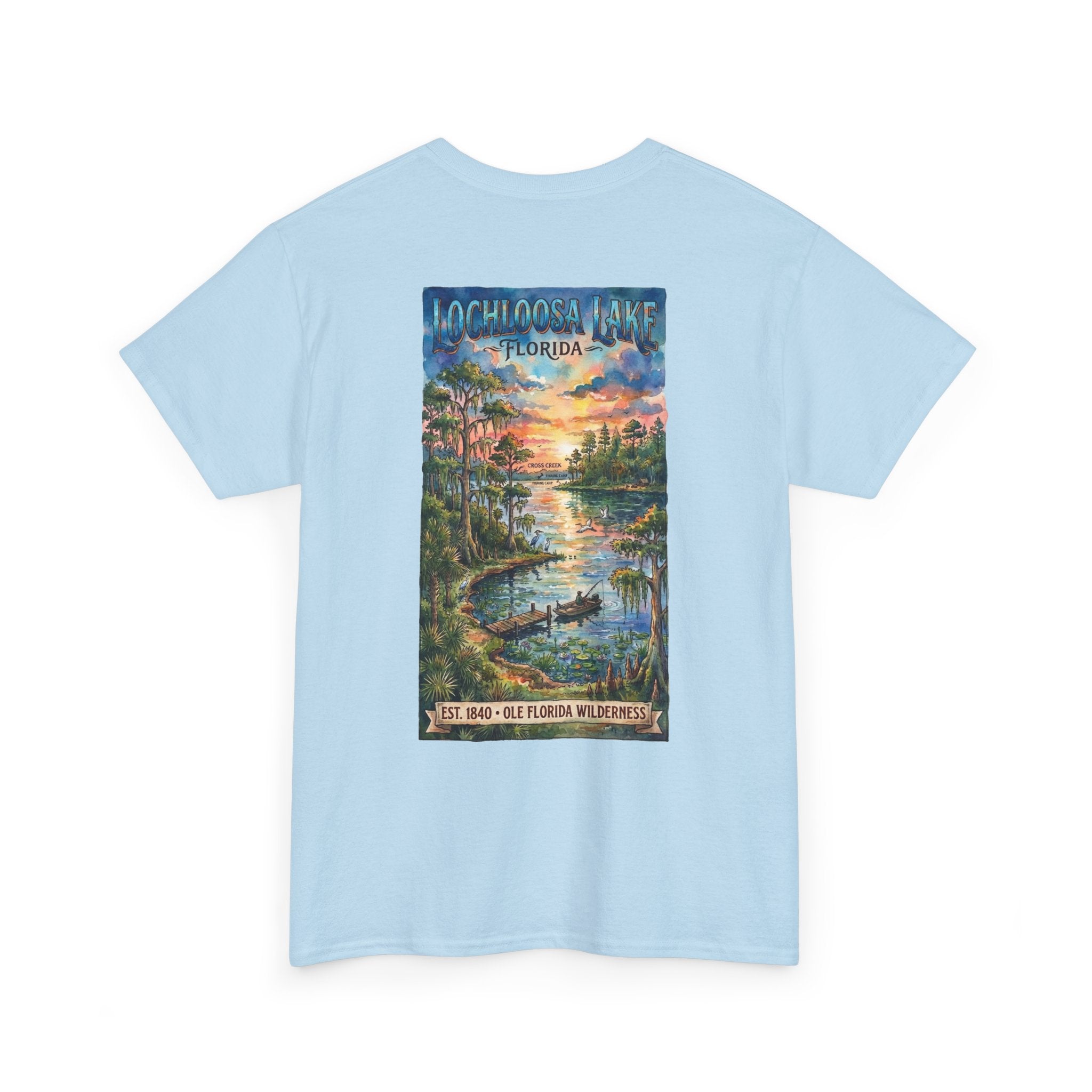 Florida Lake Vintage Poster T-Shirt — Lochloosa Lake Scenic Nature Tee