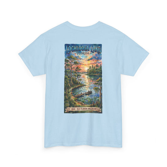 Florida Lake Vintage Poster T-Shirt — Lochloosa Lake Scenic Nature Tee