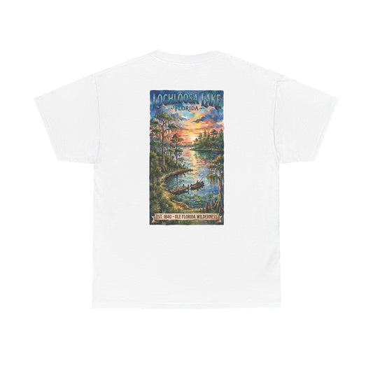 Florida Lake Vintage Poster T-Shirt — Lochloosa Lake Scenic Nature Tee