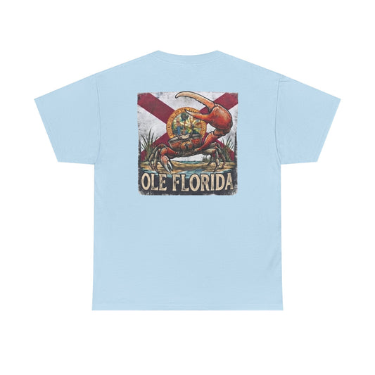 Ole Florida Crab Graphic Tee — Vintage Coastal Beach T-Shirt